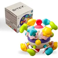 Bitey Rammelaar - Bijtring Baby - Montessori Speelgoed - BPA-vrij - Grijp- en Bijtspeelgoed - Kraamcadeau - Babyshower Cadeau - Baby Speelgoed - Spelen en ontdekken - vanaf 3 maanden
