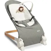 Sensillo Pine Baby Bouncer Grijs - Wipstoel - Babystoel Voor Aan Tafel - Baby Stoeltje Zitten Voor Thuis - Verstelbare Babyrelax - Baby Rocker