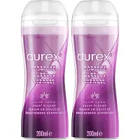 Durex - Massage Olie en Glijmiddel - 2-in-1 - Aloë Vera - 200ml x2