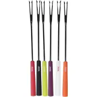 Spring fonduevork 26 cm kunststof wit 6 stuks