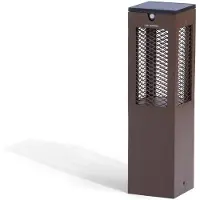 LES JARDINS LED sokkellamp Tradition Sensor Corten 40cm Tradition, dimbaar, bruin / roest, Aluminium, Modern, Solar buitenverlichting
