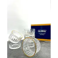 Almina Elisa Golden - Glazen Kommen - Set van 6 stuks - Riffle Design - Hoogwaardig Glas