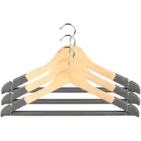 Urban Living Kledinghangers Nordic - grijs - 6x stuks - hout - garderobe hangers
