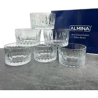 Almina Elisa - Glazen Kommen - Set van 6 stuks - Riffle Design - Hoogwaardig Glas
