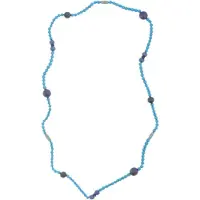 Behave – Ketting – Houten kralen – Blauw;Grijs – 90 cm – Boho Chic
