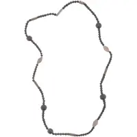 Behave – Ketting – Houten kralen – Bruin;Zwart;Grijs – 90 cm – Boho Chic