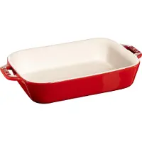 Staub Rechthoekige gratineerschaal 20 x 16 cm - kers 1,1 l