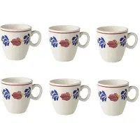 Royal Boch Set 6x Boerenbont Minimok Pompei 0,23L