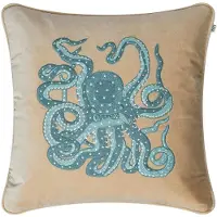 Chhatwal & Jonsson Embroidered Octopus kussensloop 50x50 cm Beige-aqua
