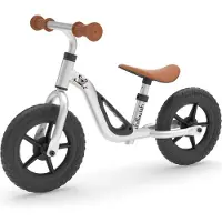 Chillafish Loopfiets 2 jaar - Lichtgewicht met verstelbaar zadel en stuur - Zilver- Loopfiets voor jongens en meisjes tot 4 jaar met handvat om te dragen en anti lek banden - Model Charlie