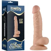 Lovetoy real extreme dildo 19 cm - zuignap - beige