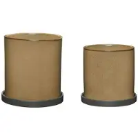 Hubsch Era Potten Bruin (set van 2)