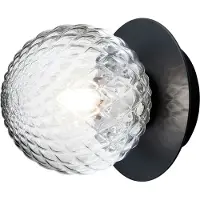 Nuura Liila 1 Wand-/plafondlamp 140 Mm Zwart / Doorzichtig - Plafonnières Glas Black - 2046041