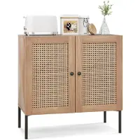 Costway Sideboard met 2 rotandeuren, keukenkast van hout met werkblad en verstelbare planken, buffetkast, commode, industrieel voor keuken, eetkamer, woonkamer, 80 x 40 x 80 cm