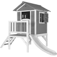 Axi Lodge XL Speelhuis Cool Grijs - Witte Glijbaan