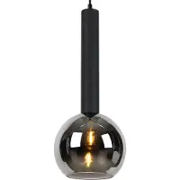 TRIO Hanglamp Clayton Zwart Met Smoke Glas