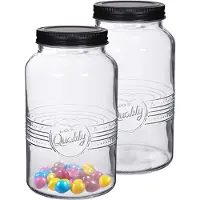 Alessandro Snoeppot/voorraadpot - 4x - met deksel - decoratief glas - 1300 ml - D11 x H19 cm