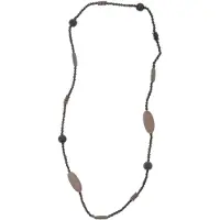 Behave – Ketting – Houten kralen – Bruin;Zwart;Grijs – 90 cm – Boho Chic