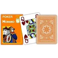 Modiano poker speelkaarten oranje 4 index
