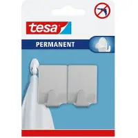 TESA Kunsthaak permanent in metaal - - Rechthoekig - Maat L - Geborsteld roestvrij staal - Permanente bevestiging