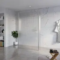 FortiFura Galeria Vrijstaande Inloopdouche - 120x200cm - helder geribbeld - antikalk - 8mm veiligheidsglas - 2 zijwanden 30cm - wandsteunen en hoekprofielen - PVD - geborsteld RVS SW927769