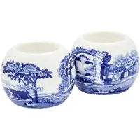 Spode Blue Italian kaarsenhouder 2-pack Blauw-wit