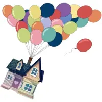 Universeel Creatieve Huis Ballon Muursticker - Grote Zelfklevende Poster voor Home Decor - Slaapkamer en Kamer Wanddecoratie