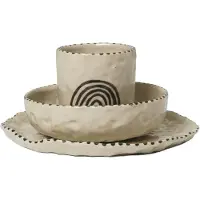 Ferm Living Naive kinderservies 3-delig Red brown
