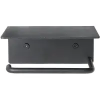 Ferm Living Dora Toiletpapierhouder Met Schap Zwart - Toiletrolhouders Roestvrijstaal Black - 1104269667