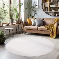 Muratap Sky soft uni basic rond vloerkleed laagpolig effen kleur -