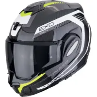 Scorpion EXO-Tech Evo Carbon Cosy Zwart Wit Geel Systeemhelm Maat XS