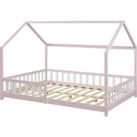 En.casa Kinderbed Hesel huisbed met uitvalbeveiliging 120x200 cm roze []