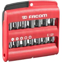 Facom Gemengde Set Bits | 1/4" | 25 mm | Voor Zeskant, Sleuf, Phillips, Pozidriv, Torx en Bithouder | 28 Stuks - E.120