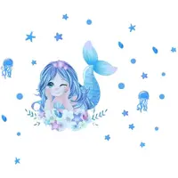 Universeel Cartoon Kwallen Zeemeermin Muurstickers voor Kinderkamer Decor – Achtergrond Meisjes Slaapkamer Woonkamer Woondecoratie Muurtattoo Glow