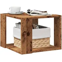 vidaXL Salontafel 40x40x30 cm bewerkt hout oud houtkleurig