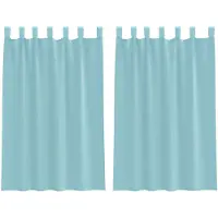 vidaXL - Gordijnen - voile - met - lussen - 2 - st - 140x175 - cm - turkoois