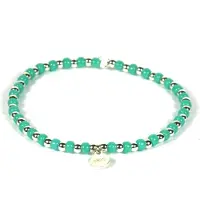 Heaven Eleven KIDS - meisjes - armband - zilver - 925 - turkoois - turquoise - 2mm - 14cm