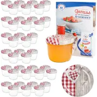 MamboCat Set van 40 bekers 230ml houten hart rood deksel + receptboek