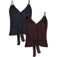 Forplay Top - Doppelpack Top´s - S tot 3XL - voor Vrouwen - zwart-bordeaux - Maat S