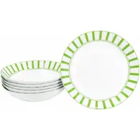 MamboCat Set van 6 SPLIT GREEN porseleinen soepborden voor 6 personen