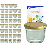 MamboCat Set van 40 bekers 230ml gouden deksel + receptenboekje