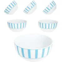 MamboCat Set van 6 SPLIT TURQUoise porseleinen graankommen 6 personen