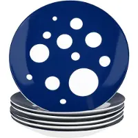 MamboCat Set van 6 PULA DARK BLUE porseleinen gebaksbordjes 6 personen