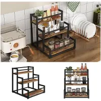 Vicco Fyrk Keukenrek – 33 x 34 cm met 3 open vakken Eiken rustiek