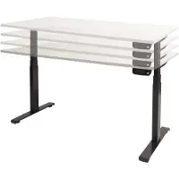 Schaffenburg Dextro plus zit/sta 200x100cm, electrisch hoogte verstelbare werkplek, T-poot frame. Frame kleur wit (RAL9010) en blad Lindberg (licht) eiken.