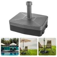 Cheqo Verrijdbare Kunststof Parasolvoet - Parasolstandaard - Parasol Houder - Parasol Standaard - Vulbaar 40 kg - Met Wielen en Handgreep