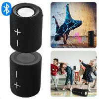Cheqo Magnetische Dual Bluetooth Speaker - Draadloze Speaker - Draadloos & Compact - Krachtig Geluid - Zwart