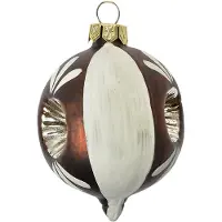 Clayre & Eef Kerstbal Overig Ø 5x7 cm Bruin Wit Glas Kerstballen