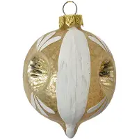 Clayre & Eef Kerstbal Overig Ø 5x7 cm Grijs Wit Glas Kerstballen