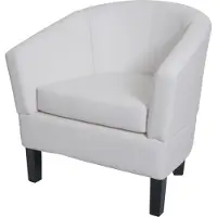 MCW Loungefauteuil -O17, fauteuil, clubfauteuil, cocktailfauteuil, MVG-gecertificeerd kunstleer ~ wit